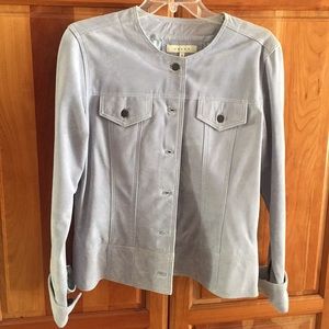 Light Blue Suede Sorbe spring jacket Size M EUC